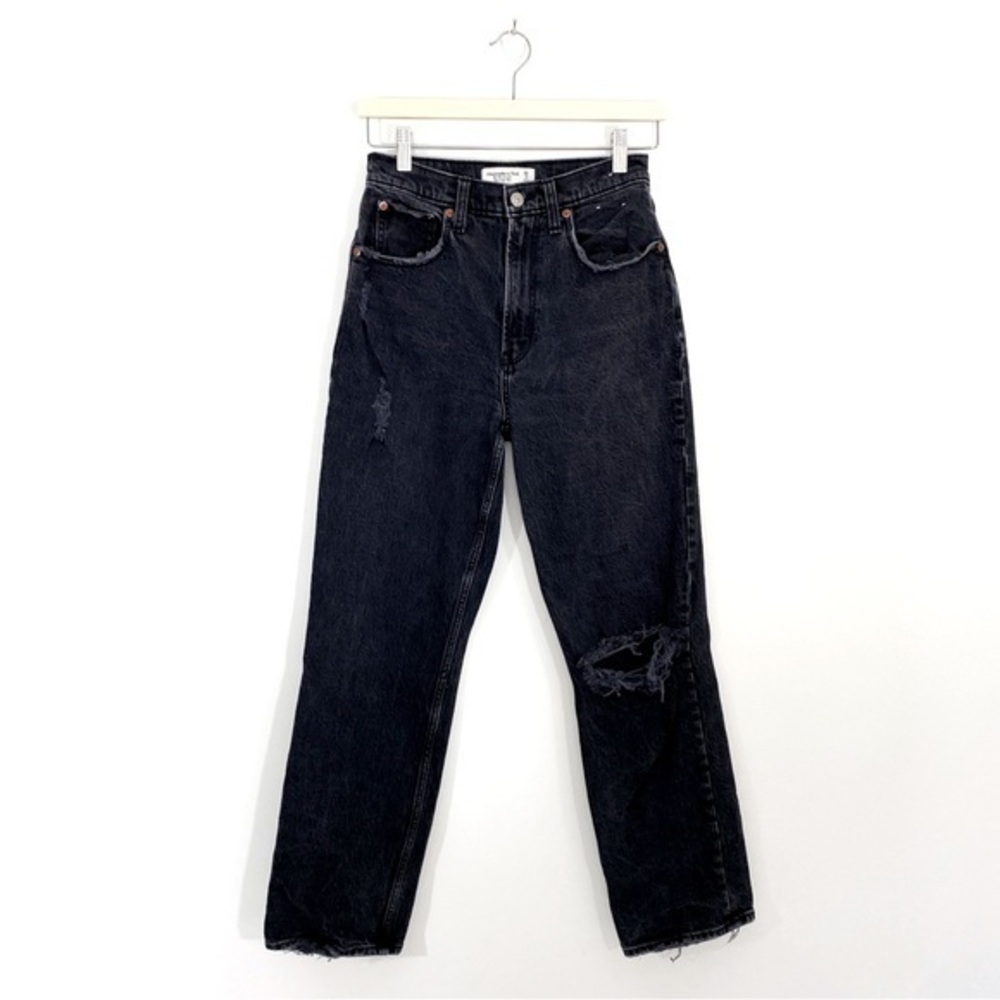 Abercrombie and Fitch 26/2 Short Black The 90s Straight‎ Ultra High Rise Jeans